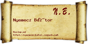 Nyemecz Bátor névjegykártya